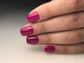 Fuxia color nails