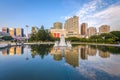 Fuzhou, China cityscape at Wuyi Square Fountain Royalty Free Stock Photo