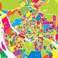 Fuzhou, China, colorful vector map Royalty Free Stock Photo