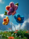 Fuzzy Blooms and Princess Dreams: A Colorful Springtime Wonderla Royalty Free Stock Photo