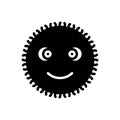 Black solid icon for Fuzzy, frizzy and crinkly