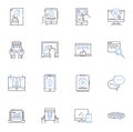 Fuzzy Logic line icons collection. Uncertainty, Membership, Crispness, Fuzzification, Ambiguity, Vagueness, Inference