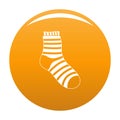 Fuzzy sock icon vector orange