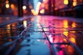 Fuzzy urban radiance, Out of focus lights compose abstract, enchanting background components