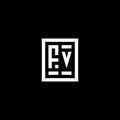 FV initial logo with square rectangular shape style Royalty Free Stock Photo