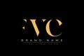 FVC abstract letter logo design Royalty Free Stock Photo