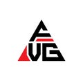FVG triangle letter logo design with triangle shape. FVG triangle logo design monogram. FVG triangle vector logo template with red Royalty Free Stock Photo