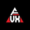 FVX triangle letter logo design with triangle shape. FVX triangle logo design monogram. FVX triangle vector logo template with red Royalty Free Stock Photo
