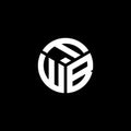 FWB letter logo design on black background. FWB creative initials letter logo concept. FWB letter design