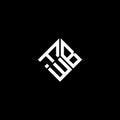 FWB letter logo design on black background. FWB creative initials letter logo concept. FWB letter design