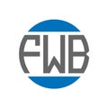 FWB letter logo design on white background. FWB creative initials circle logo concept. FWB letter design