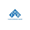 FWB letter logo design on white background. FWB creative initials letter logo concept. FWB letter design