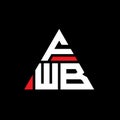 FWB triangle letter logo design with triangle shape. FWB triangle logo design monogram. FWB triangle vector logo template with red