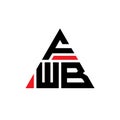 FWB triangle letter logo design with triangle shape. FWB triangle logo design monogram. FWB triangle vector logo template with red