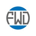 FWD letter logo design on white background. FWD creative initials circle logo concept. FWD letter design