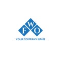 FWO letter logo design on white background.  FWO creative initials letter logo concept.  FWO letter design. FWO letter logo Royalty Free Stock Photo