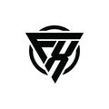 FX XF Trianagle Circle Logo Design Concept