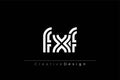 FXF Creative Unique Modern Letter Logo Design Royalty Free Stock Photo