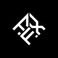 FXF letter logo design on black background. FXF creative initials letter logo concept. FXF letter design Royalty Free Stock Photo