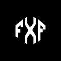 FXF letter logo design with polygon shape. FXF polygon and cube shape logo design. FXF hexagon vector logo template white and Royalty Free Stock Photo