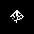 FXS letter logo design on black background. FXS creative initials letter logo concept. FXS letter design