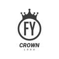 FY Letter Logo Design with Circular Crown