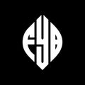 FYB circle letter logo design with circle and ellipse shape. FYB ellipse letters with typographic style. The three initials form a Royalty Free Stock Photo