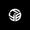 FYB letter logo design on black background. FYB creative initials letter logo concept. FYB letter design Royalty Free Stock Photo