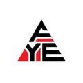 FYE triangle letter logo design with triangle shape. FYE triangle logo design monogram. FYE triangle vector logo template with red Royalty Free Stock Photo