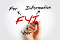 FYI - For Your Information acronym, business concept background Royalty Free Stock Photo