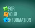 fyi for your information board sign illustration Royalty Free Stock Photo