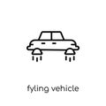 fyling vehicle icon. Trendy modern flat linear vector fyling vehicle icon on white background from thin line Artificial