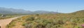 Fynbos and mountains panoramic Royalty Free Stock Photo