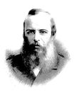 Fyodor Dostoevsky, Russian Novelist Vintage Portrait