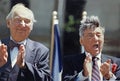 Fyvush Finkel and Robert Merrill at Jewish Heritage Week in Manhattan on May 12, 1997