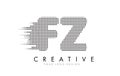 FZ F Z Letter Logo with Black Dots and Trails.