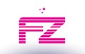 fz f z pink purple line stripe alphabet letter logo vector temp