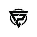 FZ ZF Triangle Logo Circle Monogram Design Vector Super Hero Concept