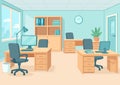 Flat modern office interior background illustration Royalty Free Stock Photo
