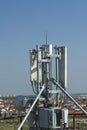 4G antenna an the roof, blue sky background, network communications, internet GSM Royalty Free Stock Photo