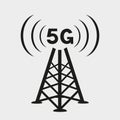 5g antenna tower icon Royalty Free Stock Photo