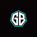 G B initials modern polygon logo template