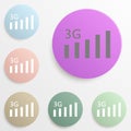 3G badge color set. Simple glyph, flat vector of web icons for ui and ux, website or mobile application