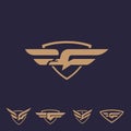 G bird  logo set. letter based, bird theme. vector Royalty Free Stock Photo