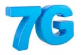 7G blue logotype, 3D rendering