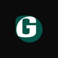 G bold letter mark logo vector illustration. White and green Concept design. Royalty Free Stock Photo