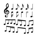 G-clef and music notes set of icons. Music symbols. Royalty Free Stock Photo