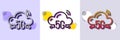 5g cloud computing line icon. Wireless technology sign. Halftone dotted pattern. Vector Royalty Free Stock Photo