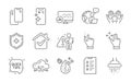 5g cloud, Dirty water and Checklist icons set. Report statistics, Move gesture and Smartphone clean signs. Vector