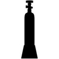 500g CO2 Gas cylinder, Reusable carbon dioxide compressed gas bottle for aquaristics, industry and medicine realistic silhouette Royalty Free Stock Photo